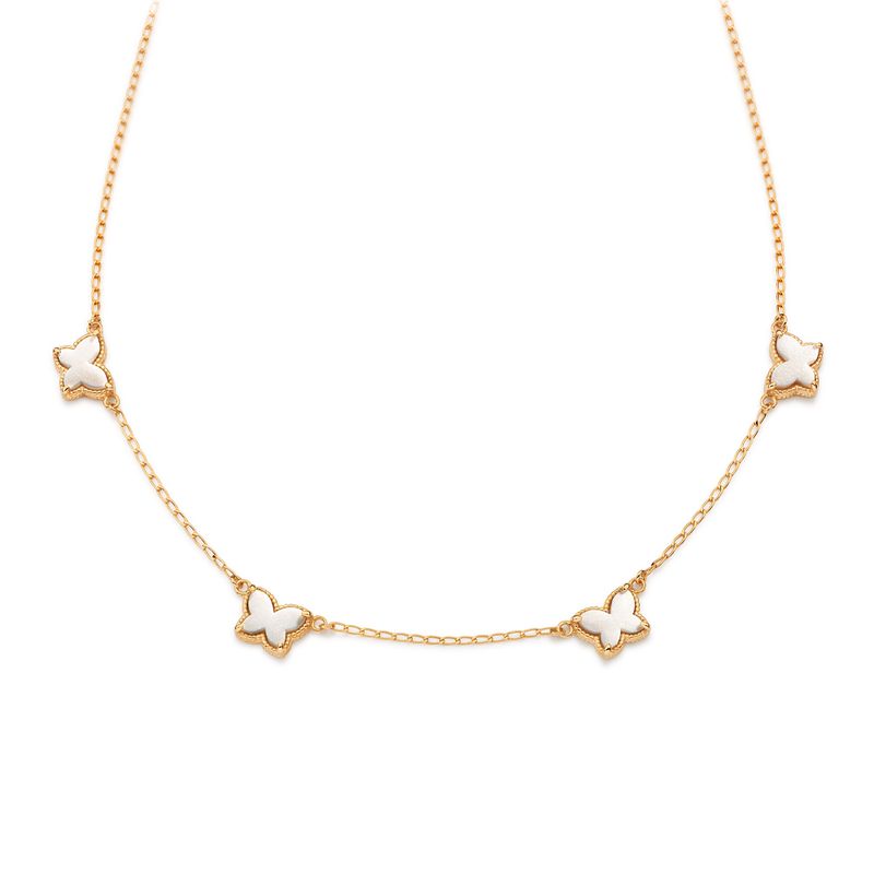 Gargantilla de mariposas con piedras sintéticas